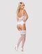 Сатиновий мереживний корсет Obsessive 810-COR-2 babydoll & thong L/XL, білий, корсет, танга &mdash; фото 4