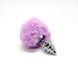 Металева анальна пробка Кролячий хвостик Alive Fluffy Twist Plug S Purple, діаметр 2,9 см &mdash; фото 3