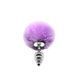 Металева анальна пробка Кролячий хвостик Alive Fluffy Twist Plug S Purple, діаметр 2,9 см &mdash; фото 1
