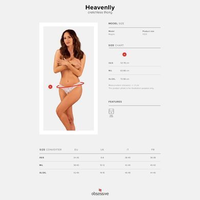 Мереживні танга Obsessive Heavenlly crotchless thong M/L, з доступом &mdash; фото товару