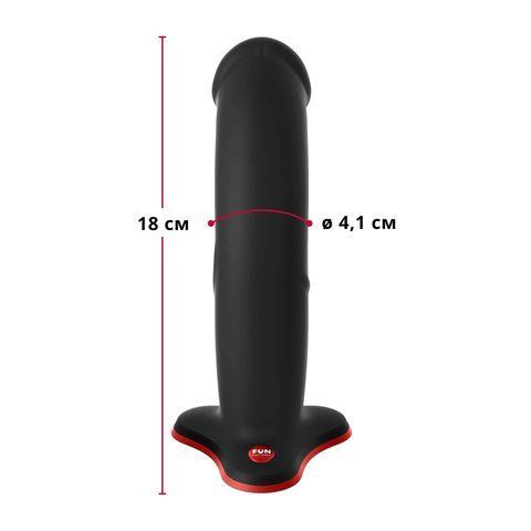 Фалоімітатор Fun Factory THE BOSS STUB, чорний, реалістична текстура, довжина 17,9 см, діаметр 4,1см &mdash; фото товару