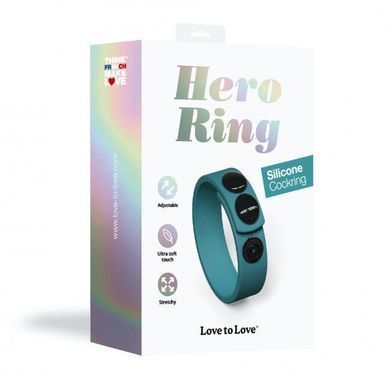 Регульоване ерекційне кільце на кнопках Love To Love HERO RING - TEAL ME &mdash; фото товару