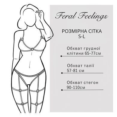 Портупея на грудь Feral Feelings - Harness Bra, лиф, натуральная кожа, цвет белый SO3438 фото