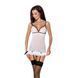 Сорочка прозрачная с пажами Passion ORIHIME CHEMISE XXL/XXXL, white, трусики, стрэпы EL16406 фото 1