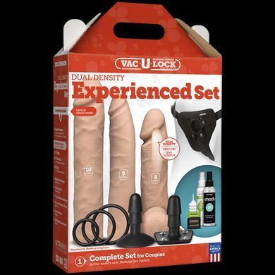Набор для страпона Doc Johnson Vac-U-Lock Dual Density Experienced Set, диаметр 2&times;7см, 7,7см SO1990 фото