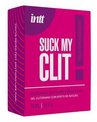 Смоктайзер для клітора Intt Suck My Clit Wild Strawberry (15 мл), полуниця, гель з ефектом посмоктування &mdash; фото товару