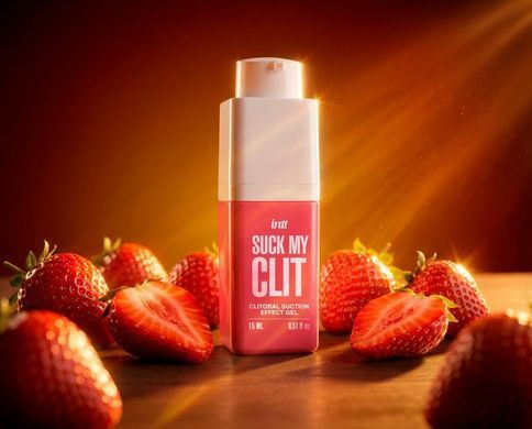 Смоктайзер для клітора Intt Suck My Clit Wild Strawberry (15 мл), полуниця, гель з ефектом посмоктування &mdash; фото товару