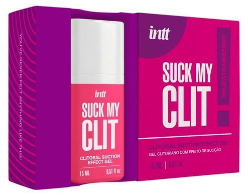 Смоктайзер для клітора Intt Suck My Clit Wild Strawberry (15 мл), полуниця, гель з ефектом посмоктування &mdash; фото товару