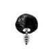 Металева анальна пробка Кролячий хвостик Alive Fluffy Twist Plug S Black, діаметр 2,9 см &mdash; фото 1