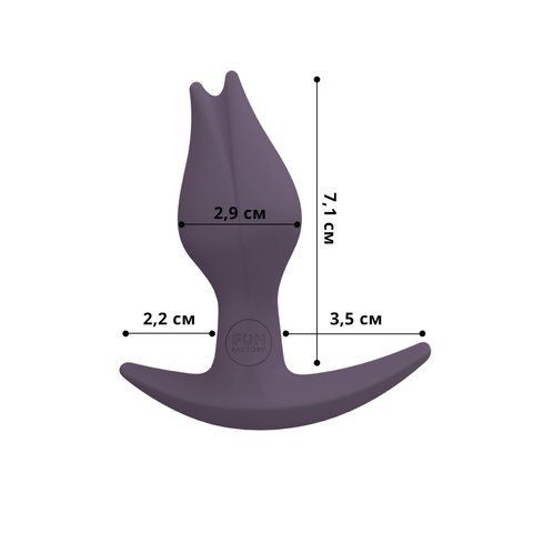 Анальна пробка Fun Factory BOOTIE FEM, фіолетова, у вигляді бутона, діаметр 2,9 см, тонкий обмежувач &mdash; фото товару