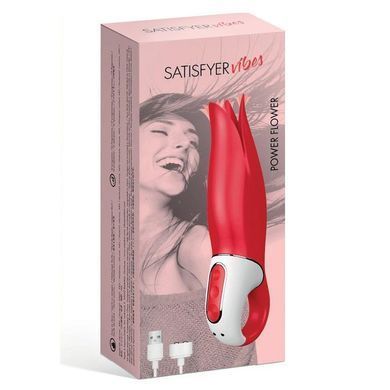 Потужний вібратор Satisfyer Vibes Flower Power з ніжними тремтливими пелюстками, 12 режимів роботи &mdash; фото товару