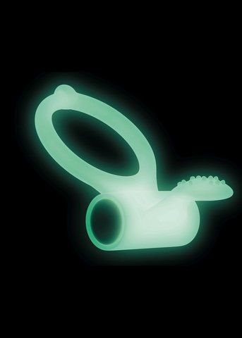 Ерекційне кільце Dorcel Power Clit White PHOSPHO з вібрацією, біле, світиться в темряві &mdash; фото товару