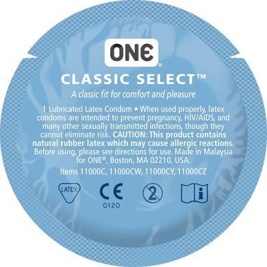 Презерватив ONE Classic Select MSM Collection, 1 шт, гладкий, со смазкой, дизайнерская упаковка SX0760 фото