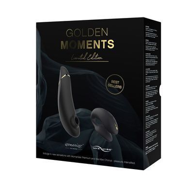 Преміальний подарунковий набір Golden Moments: Womanizer Premium та We-Vibe Chorus Black &mdash; фото товару