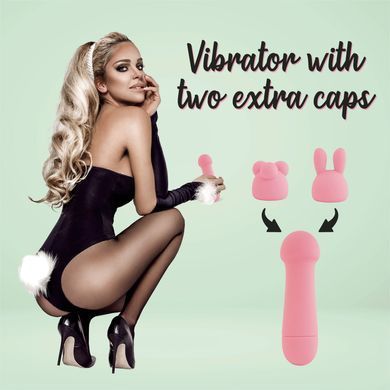 Мінівібратор FeelzToys Mister Bunny Pink з двома насадками &mdash; фото товару