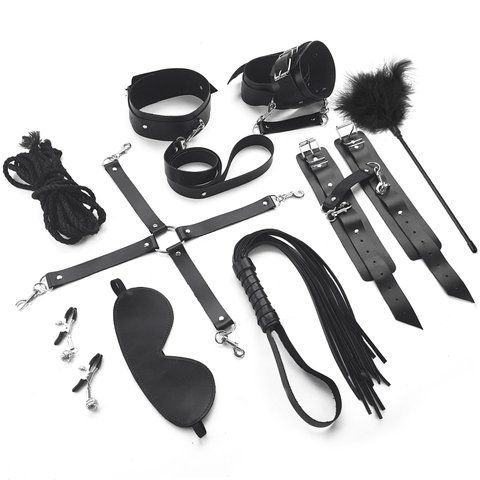 Набор BDSM Art of Sex &ndash; Set Leather, 10 предметов, черный, натуральная кожа SO7138 фото