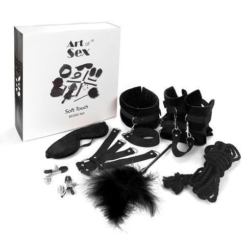 BDSM-набор Art of Sex &ndash; Soft Touch BDSM Set, черный, 9 предметов SO6598 фото