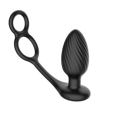 Анальна вібропробка Nexus Tornado Cock and Ball Ring обертання+вібрація, ерекційне кільце, пульт &mdash; фото товару