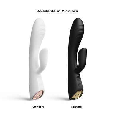 Вібратор-кролик з підігрівом Dorcel FLEXI RABBIT BLACK, гнучкий стовбур &mdash; фото товару