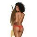 Трусики-тонг Penthouse Dangerous Darling L/XL Red, кружево, высокая посадка, вырез спереди, бантик SO6494 фото 2