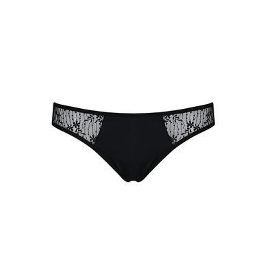 Трусики-сліпи з мереживною сіточкою Passion DINA THONG XXL/XXXL, black &mdash; фото товару