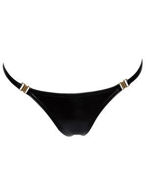 Трусики с мокрым эффектом Noir Handmade P008 Powerwetlook panty with gold clasp, XL, на застежках SX0174 фото