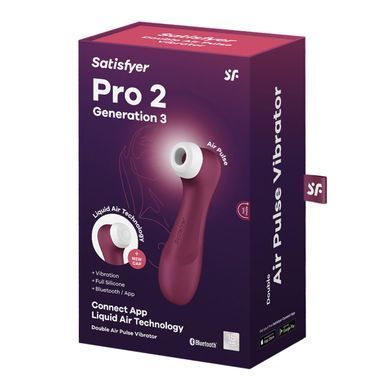 Вакуумний кліторальний стимулятор Satisfyer Pro 2 Generation 3 with Liquid Air Connect App Wіnе Red &mdash; фото товару