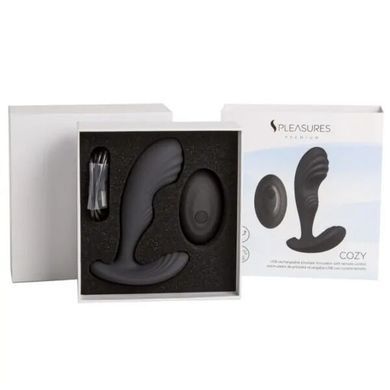 Вібромасажер простати S Pleasures Premium Cozy, чорний, з рельєфною головкою, 10 режимів &mdash; фото товару