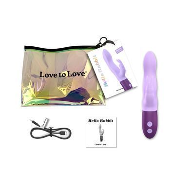 Вібратор-кролик Love To Love Hello Rabbit Violet з гнучким стовбуром і стимуляцією точки G, 2 мотори &mdash; фото товару
