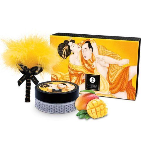 Смачна пудра для оральних пестощів Shunga Body Powder Luscious Mango, 75 г, аромат манго &mdash; фото товару