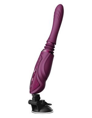 Компактна смарт секс-машина Zalo &ndash; Sesh Velvet Purple, 2 насадки, пульт ДК, кристал Swarovski &mdash; фото товару