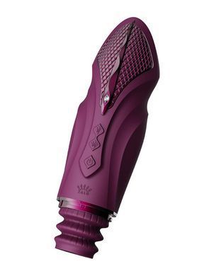 Компактна смарт секс-машина Zalo &ndash; Sesh Velvet Purple, 2 насадки, пульт ДК, кристал Swarovski &mdash; фото товару