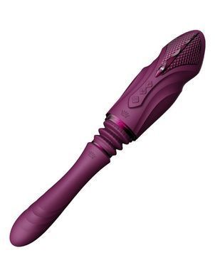 Компактна смарт секс-машина Zalo &ndash; Sesh Velvet Purple, 2 насадки, пульт ДК, кристал Swarovski &mdash; фото товару
