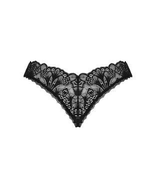 Мереживні стрінги Obsessive Donna Dream crotchless thong M/L Black, відкритий доступ &mdash; фото товару