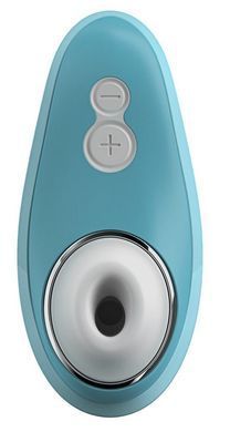 Вакуумний кліторальний стимулятор Womanizer Liberty Blue, магнітна кришка, 2 насадки &mdash; фото товару