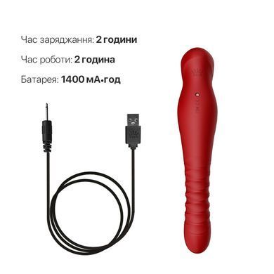 Смартвібратор-пульсатор Zalo &mdash; King Wine Red, кристал Swarovski &mdash; фото товару