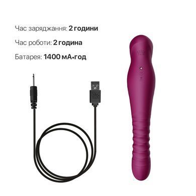 Смартвібратор-пульсатор Zalo &mdash; King Velvet Purple, кристал Swarovski &mdash; фото товару