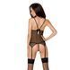 Корсет с пажами Passion MELANIA CORSET XXL/XXXL, black, трусики, полупрозрачный EL16309 фото 2