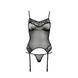Корсет с пажами Passion MELANIA CORSET XXL/XXXL, black, трусики, полупрозрачный EL16309 фото 5
