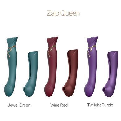 Смартвибратор 3в1 Zalo &mdash; Queen Set Jewel Green, пульсирующая жемчужина и вакуум, кристалл Swarovski SO6663 фото