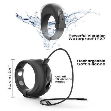 Ерекційне віброкільце Dorcel Fit Vibe Ring, регульований діаметр 4&ndash;5,7 см, 10 режимів &mdash; фото товару