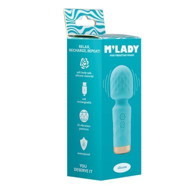 Вибромассажер M&rsquo;Lady Mini Vibrating Wand Teal SX3146 фото