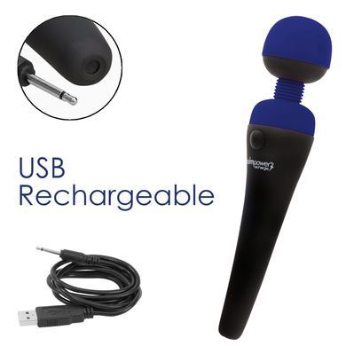 Вибромассажер PalmPower Recharge Blue, перезаряжаемый, гибкая головка, тревел-замок SO8901 фото
